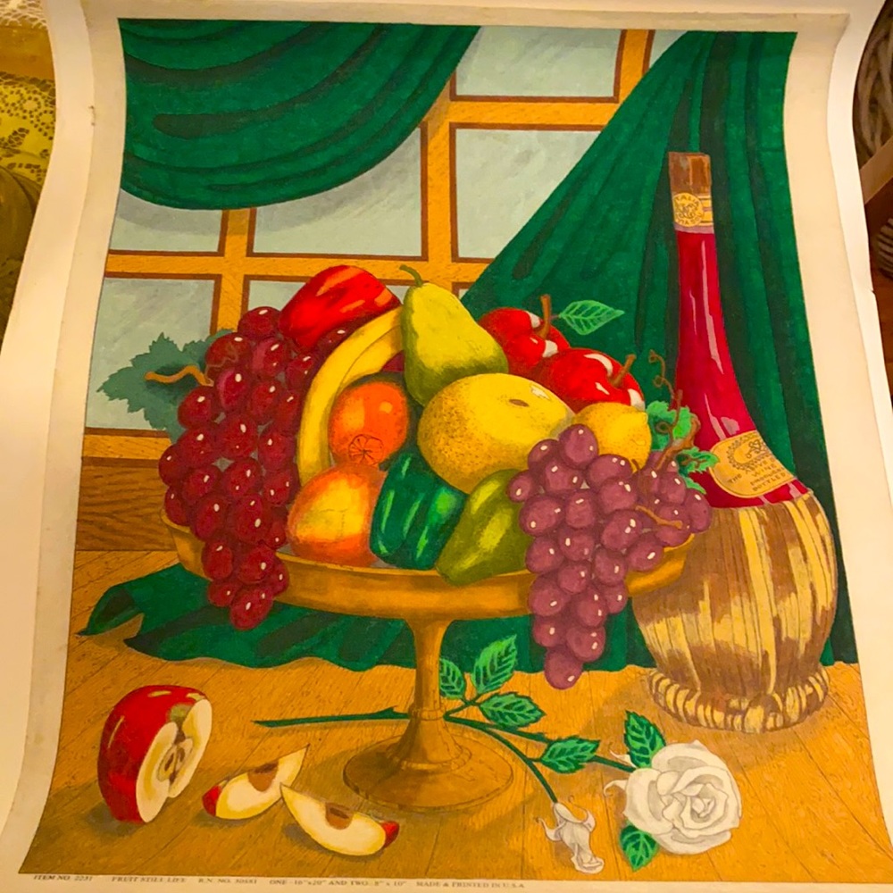 Vintage FRUIT STILL LIFE  unframed # 30581